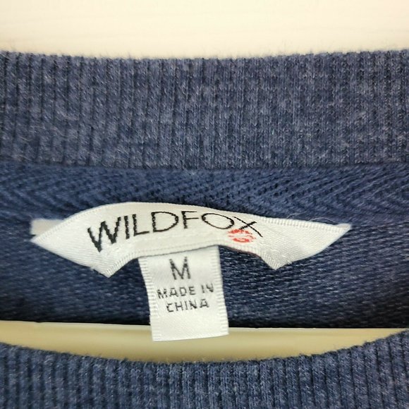 Wildfox Good Vibes Sweatshirt Women's Size medium Oversized Blue - Picture 4 of 7